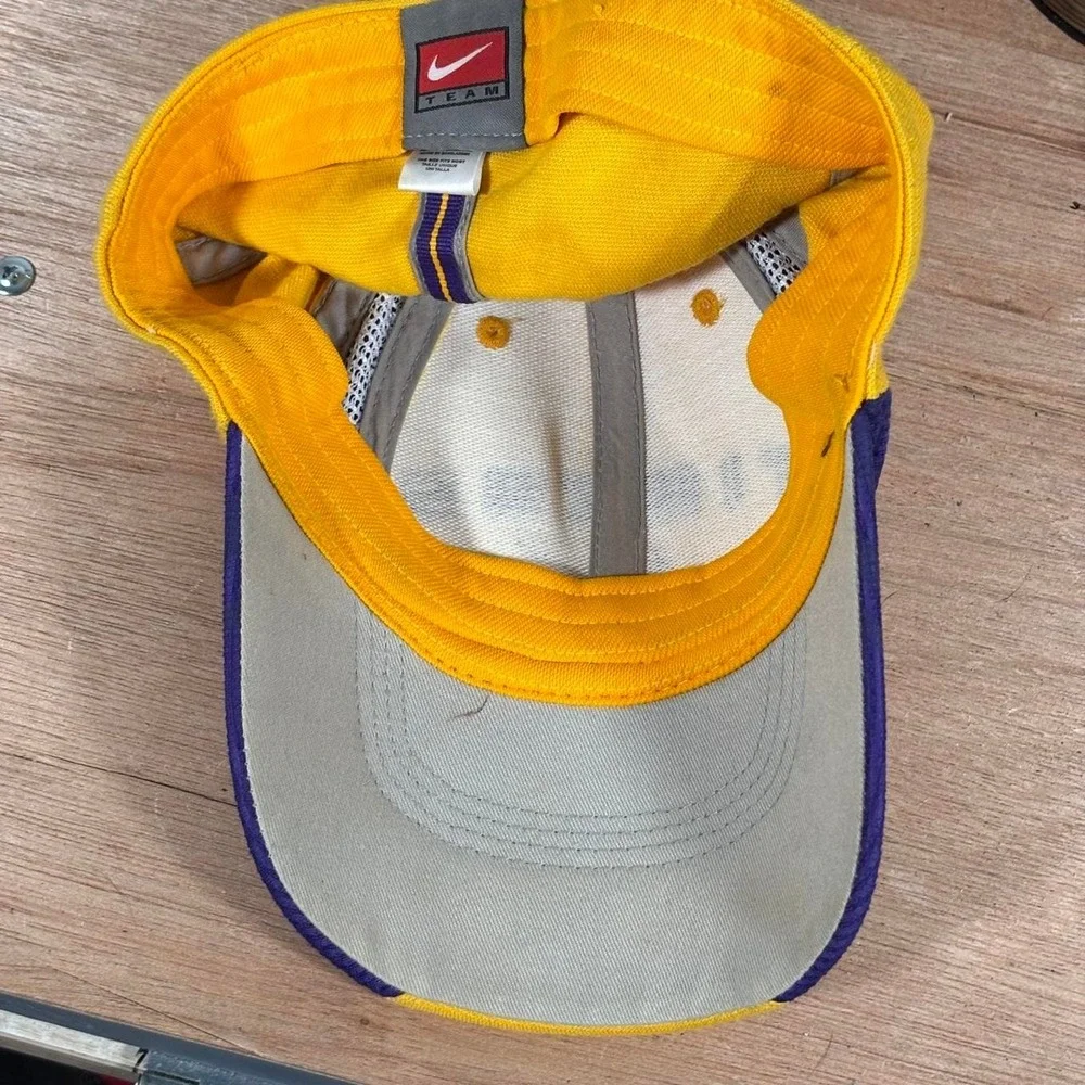 Nike LSU Tigers Hat Yellow Purple Embroidered Baseball Cap One Size NCAA Team